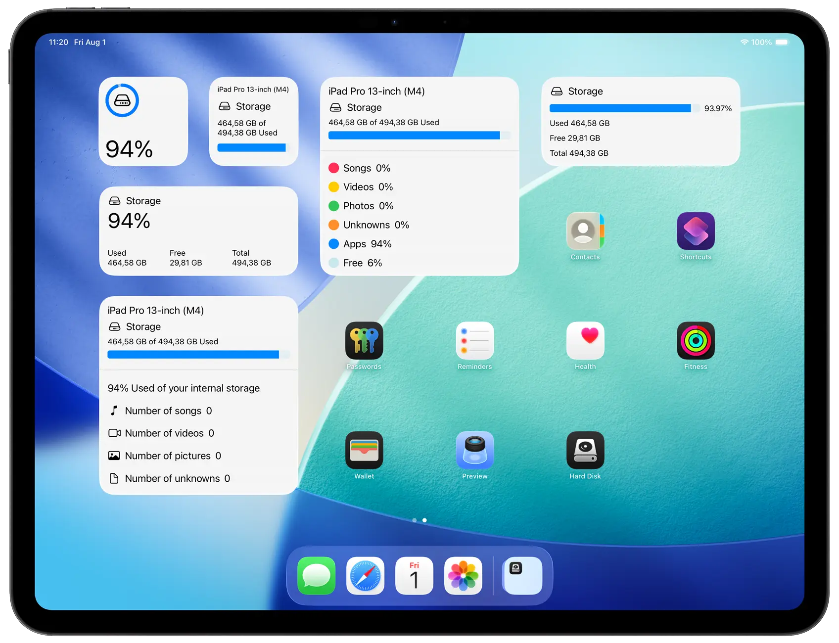 Hard Disk Light Mode widgets