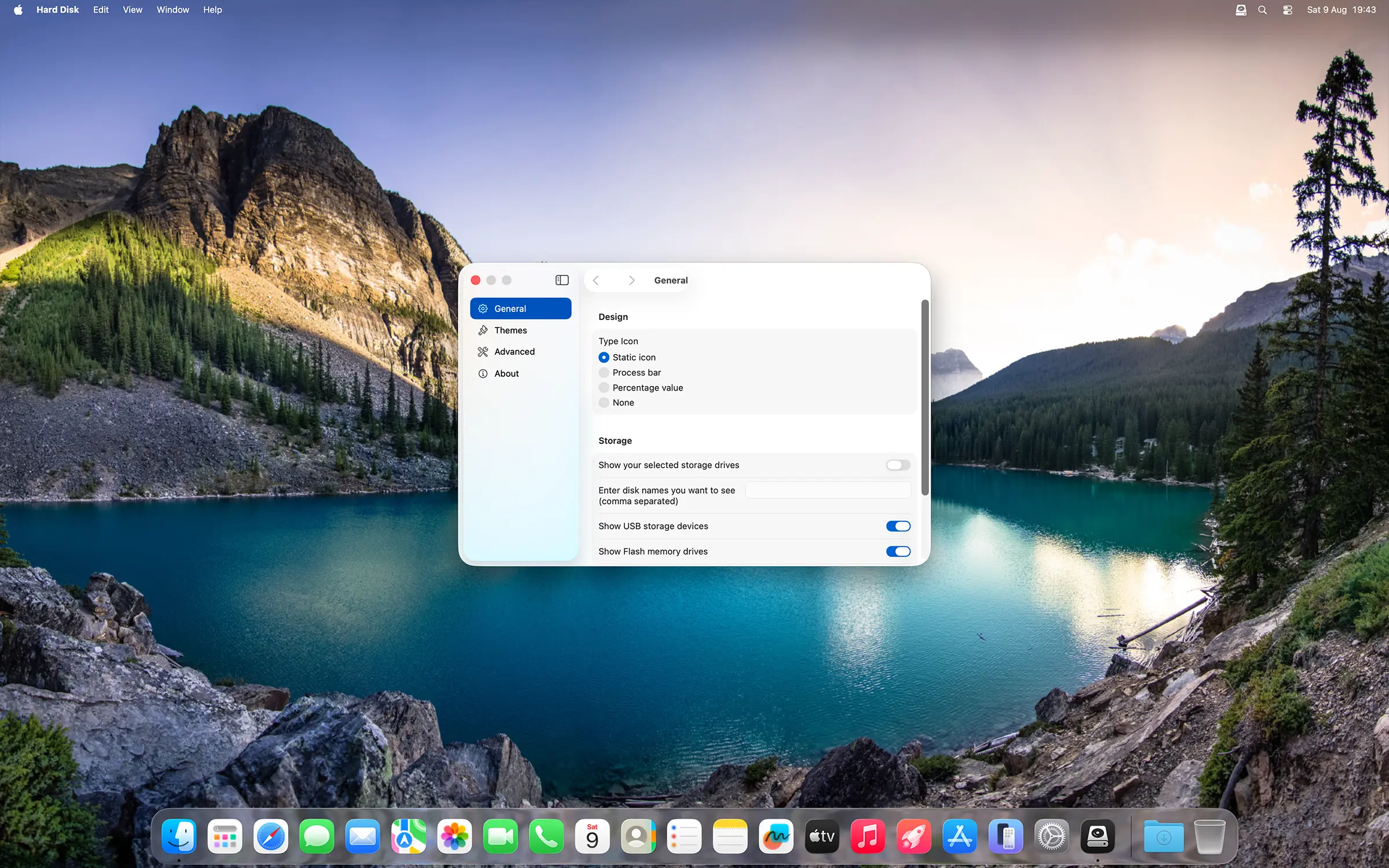 Hard Disk Settings window