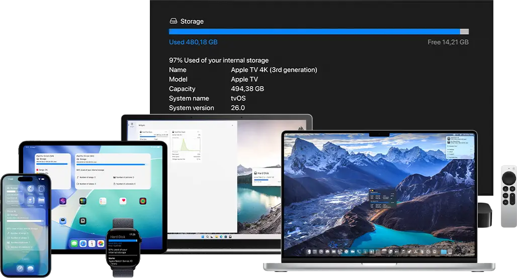 Hard Disk app on all devices