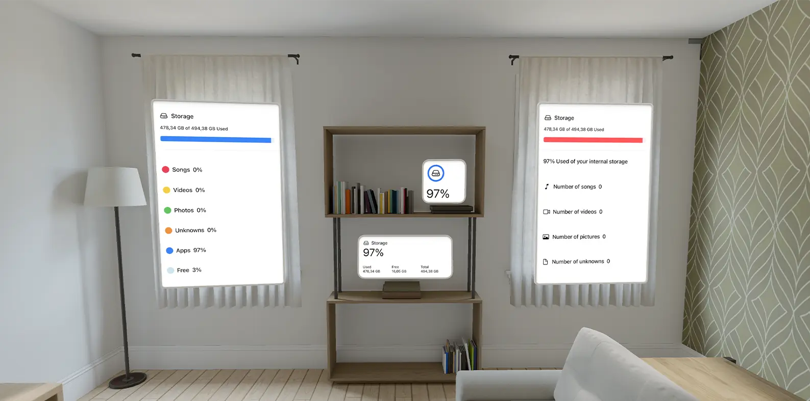 Hard Disk app on Apple Vision Pro device