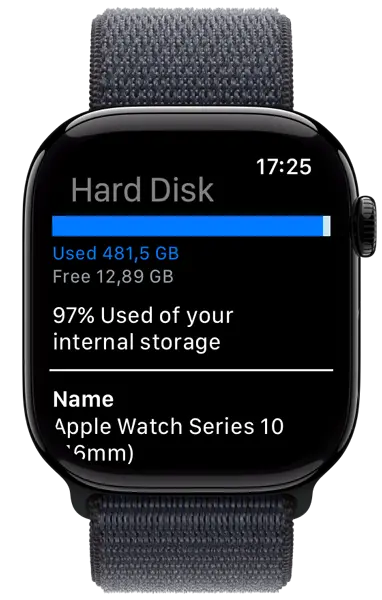 Hard Disk app on Apple Watch