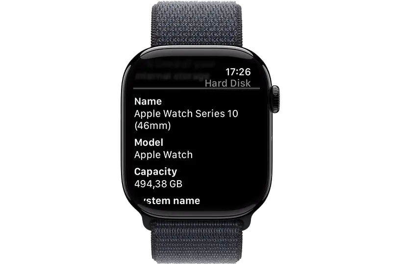 Hard Disk app with device information
