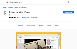 Install Rotate that Video Player browser extension