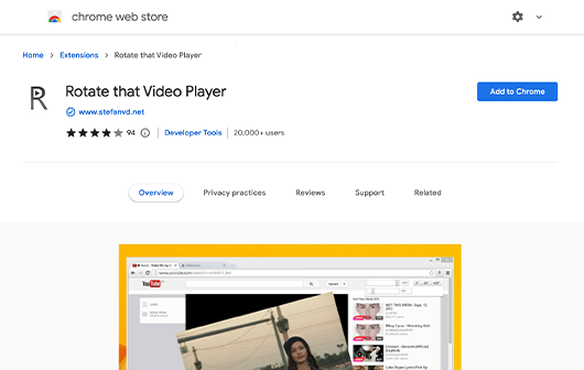 Rotate that Video Player Browser extension - Rotate Video