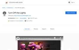 Install Turn Off the Lights browser extension