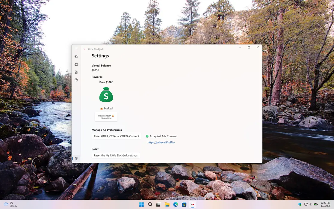 Customize the experience of the Little Blackjack game