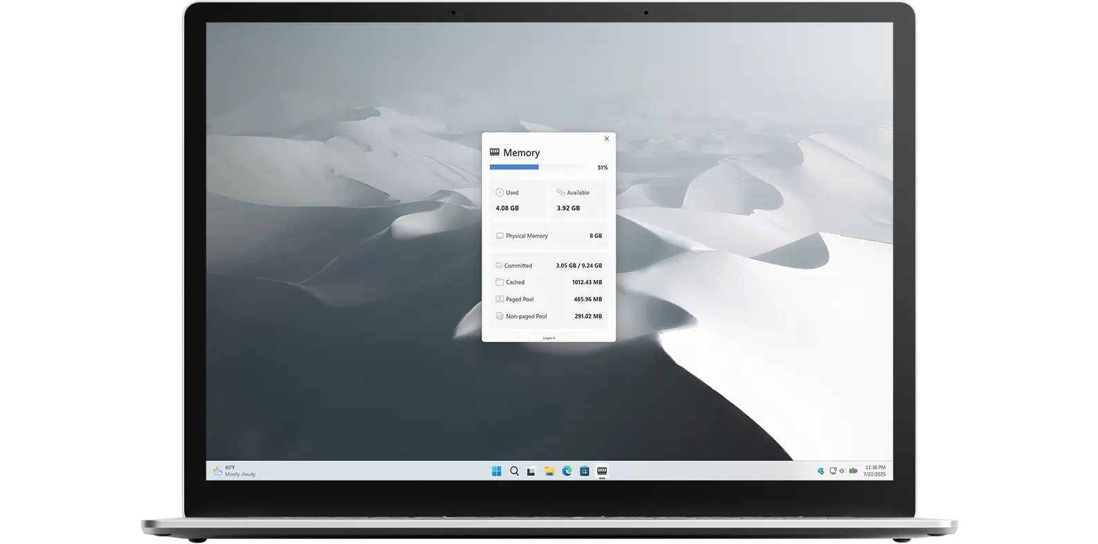 Memory Check app on Windows 11