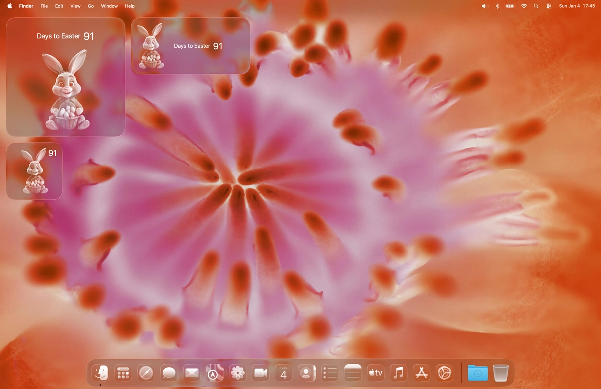 My Easter Bunny macOS Widgets support Liquid Glass Effect