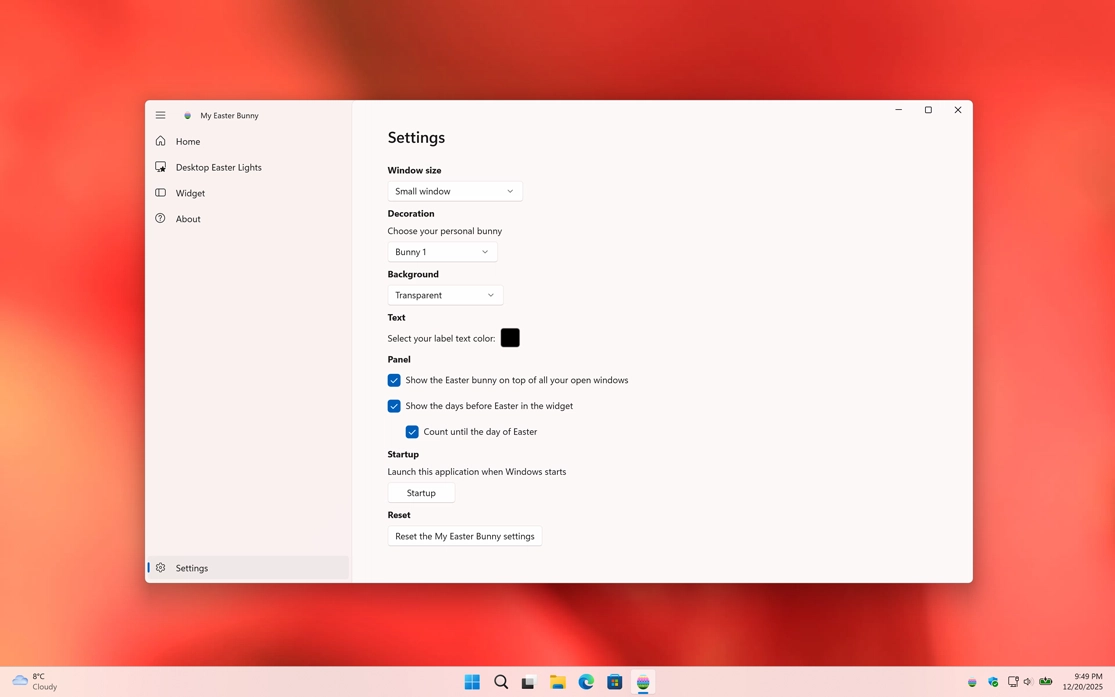 Customize the experience of the My Easter Bunny