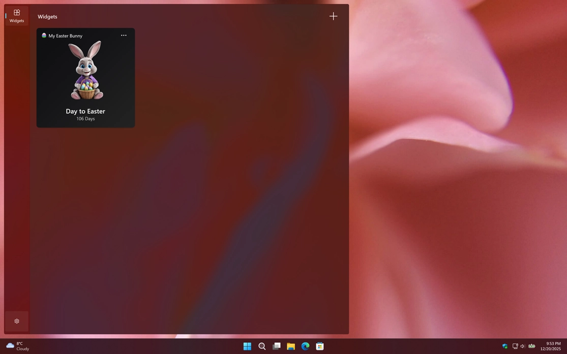 My Easter Bunny Windows 11 Widget dashboard
