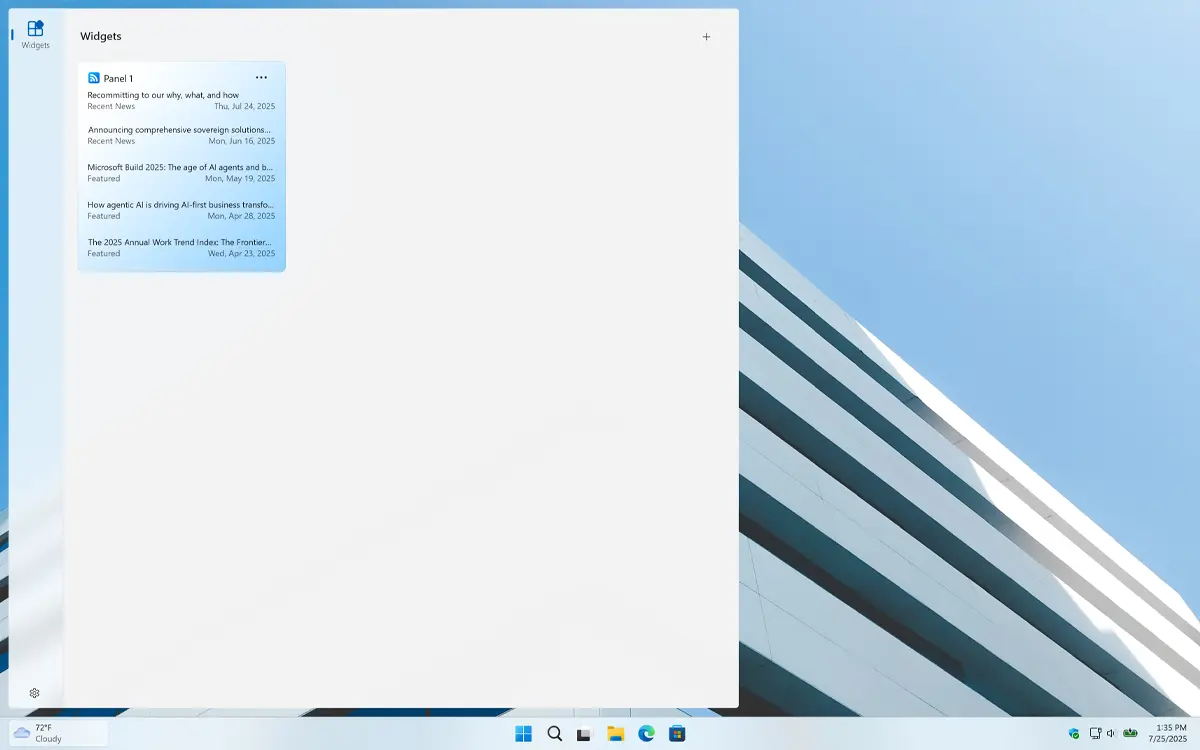 My Feed Reader Windows 11 Widget Light Mode
