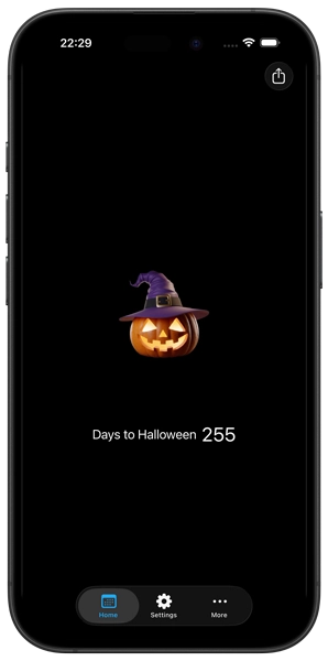 My Halloween app in Dark Mode