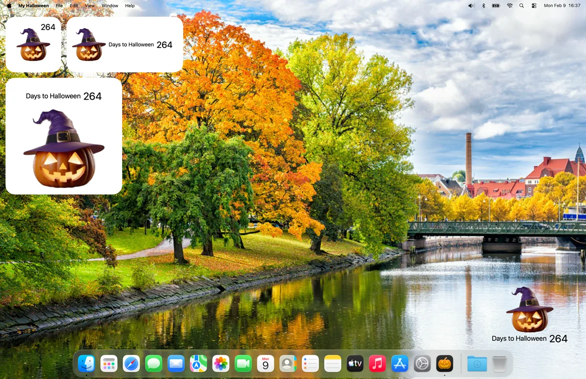 My Halloween macOS Widget dashboard