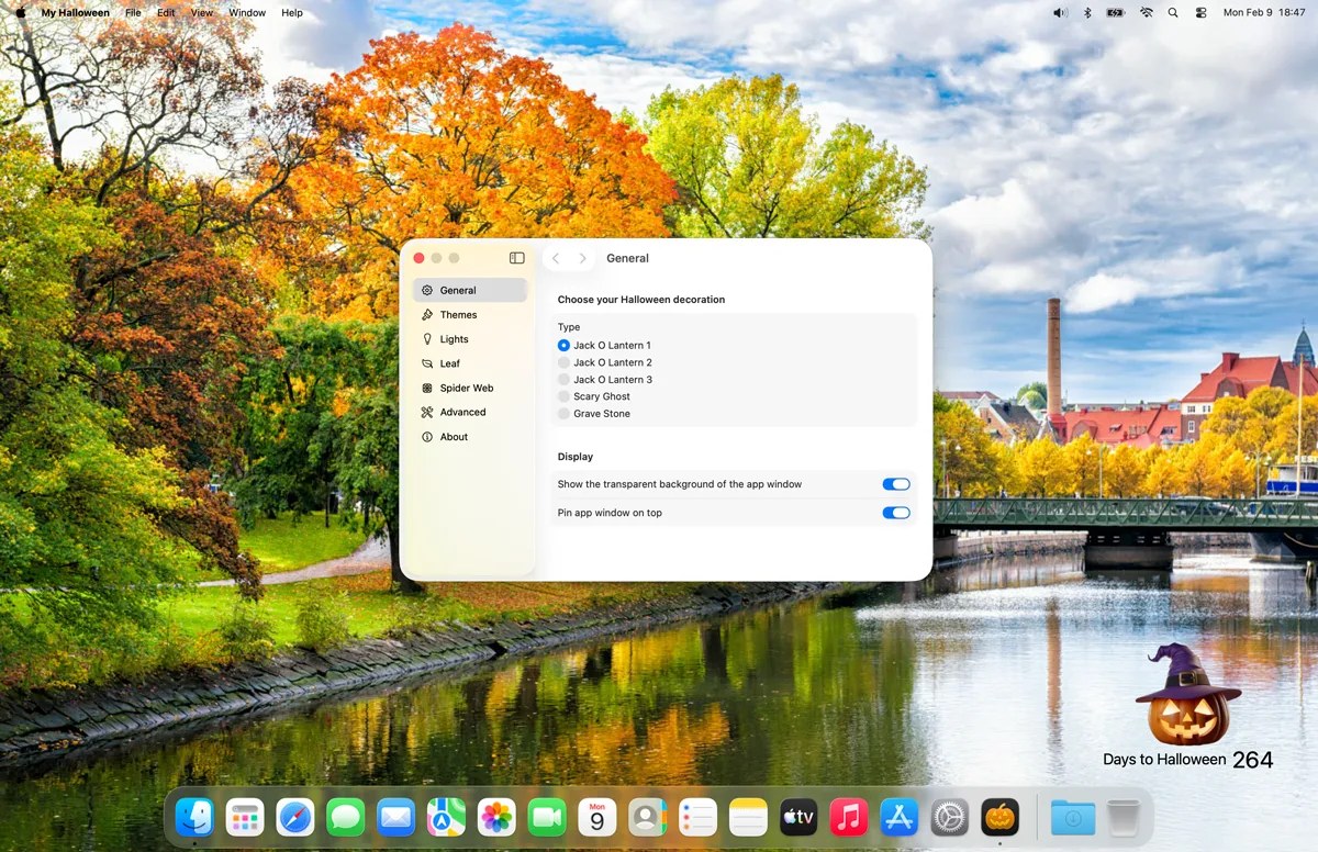 My Halloween Settings Page