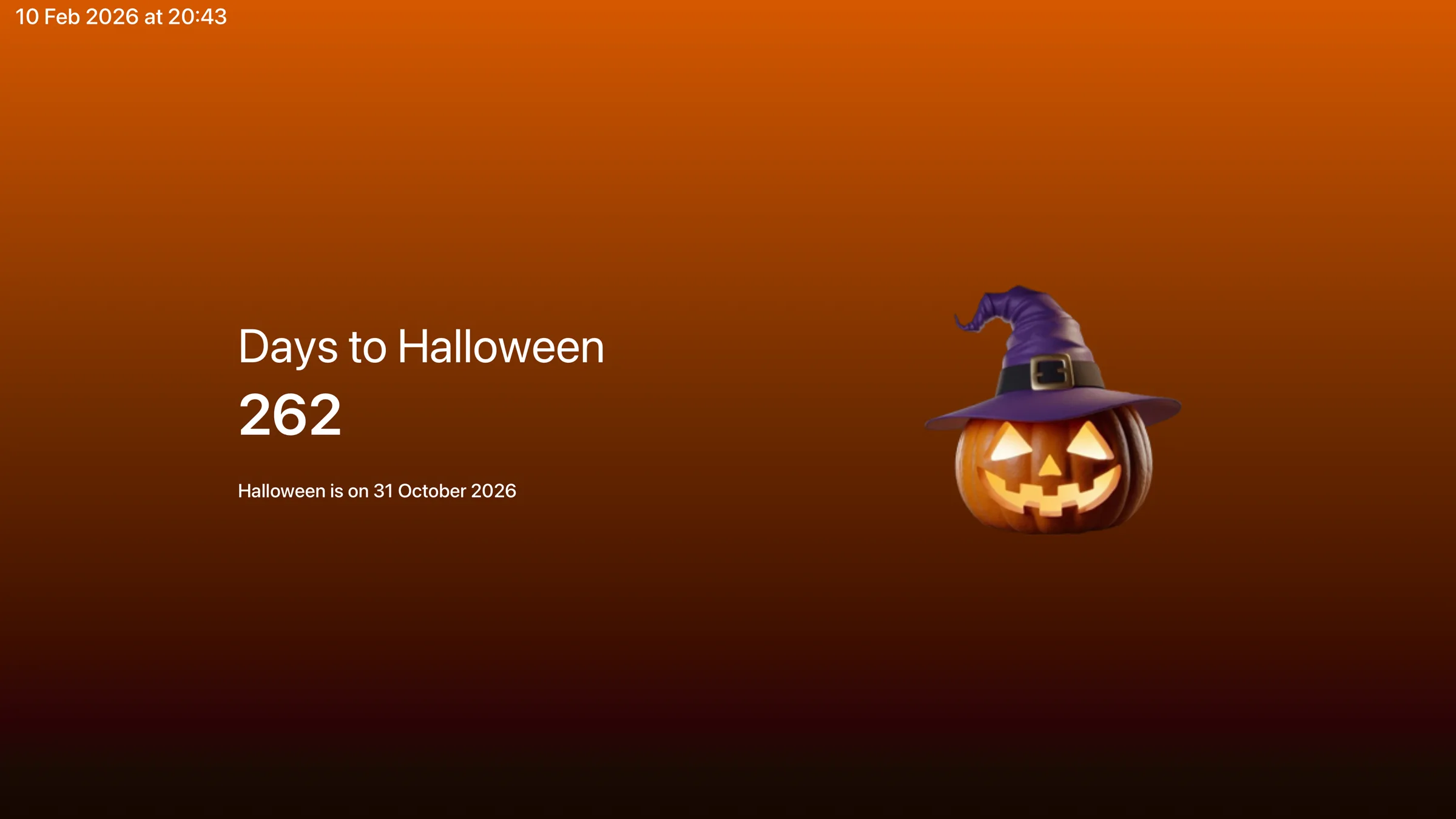 My Halloween home screen on Apple TV