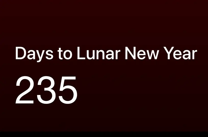 Countdown until Lunar New Year