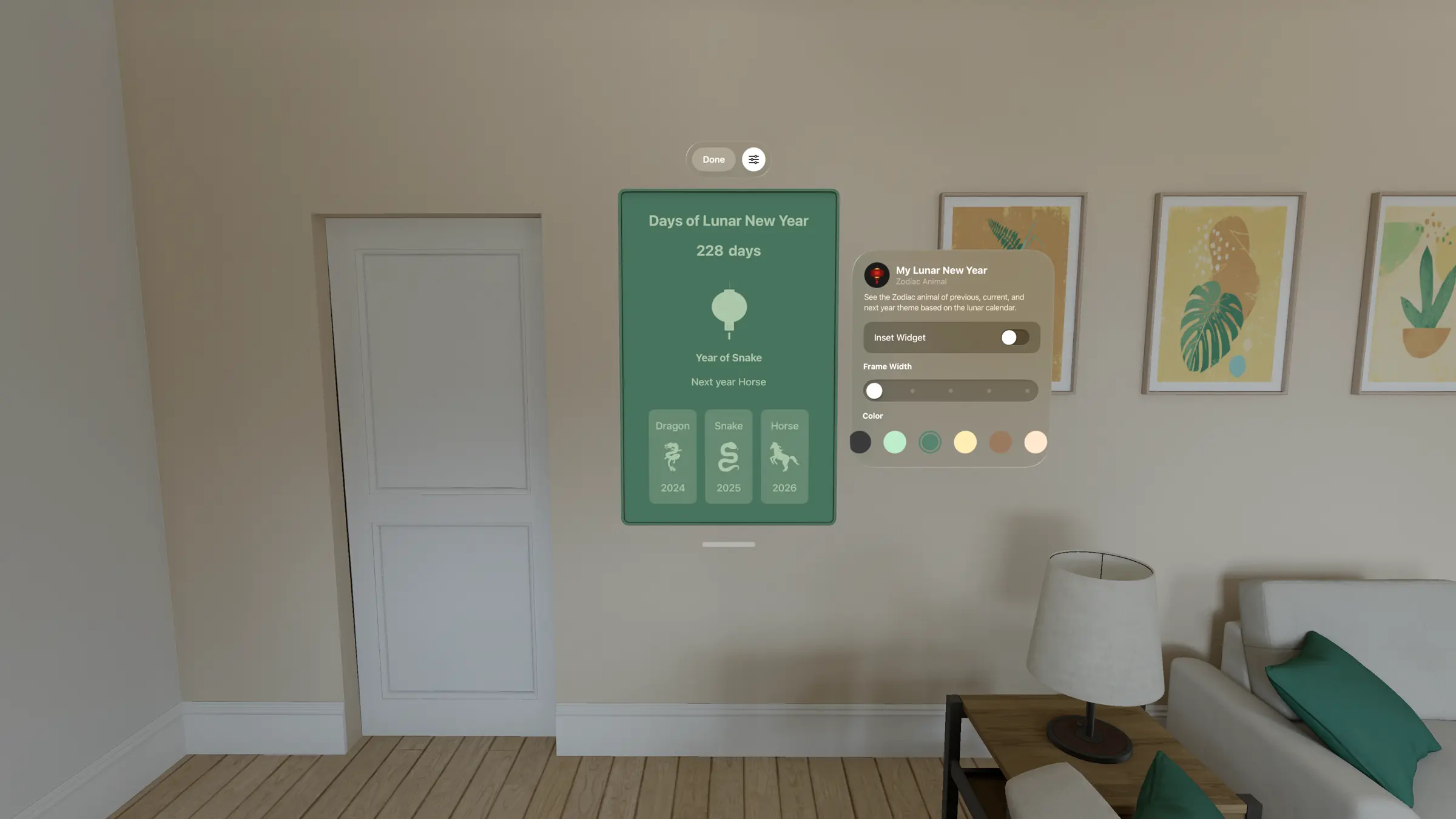 Choose your accent color widget