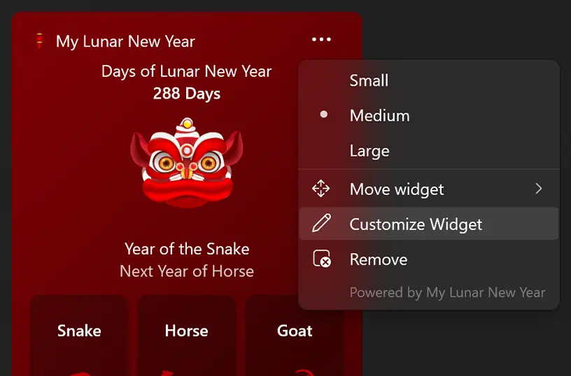 Customize your Windows 11 widget size