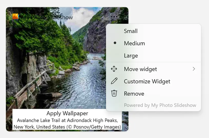 Customize your Windows 11 widget size