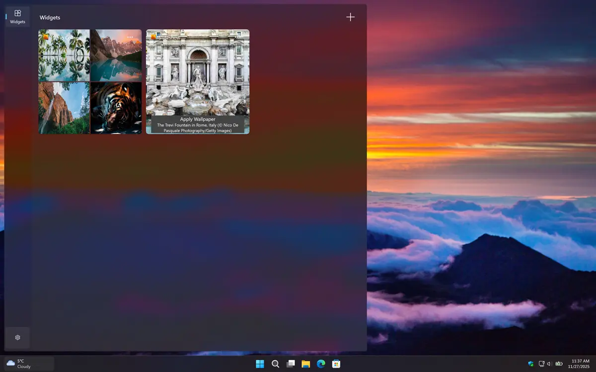 Handy Windows 11 widgets in Dark Mode
