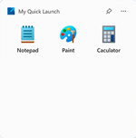 Preview of the My Quick Launch for Windows 11
