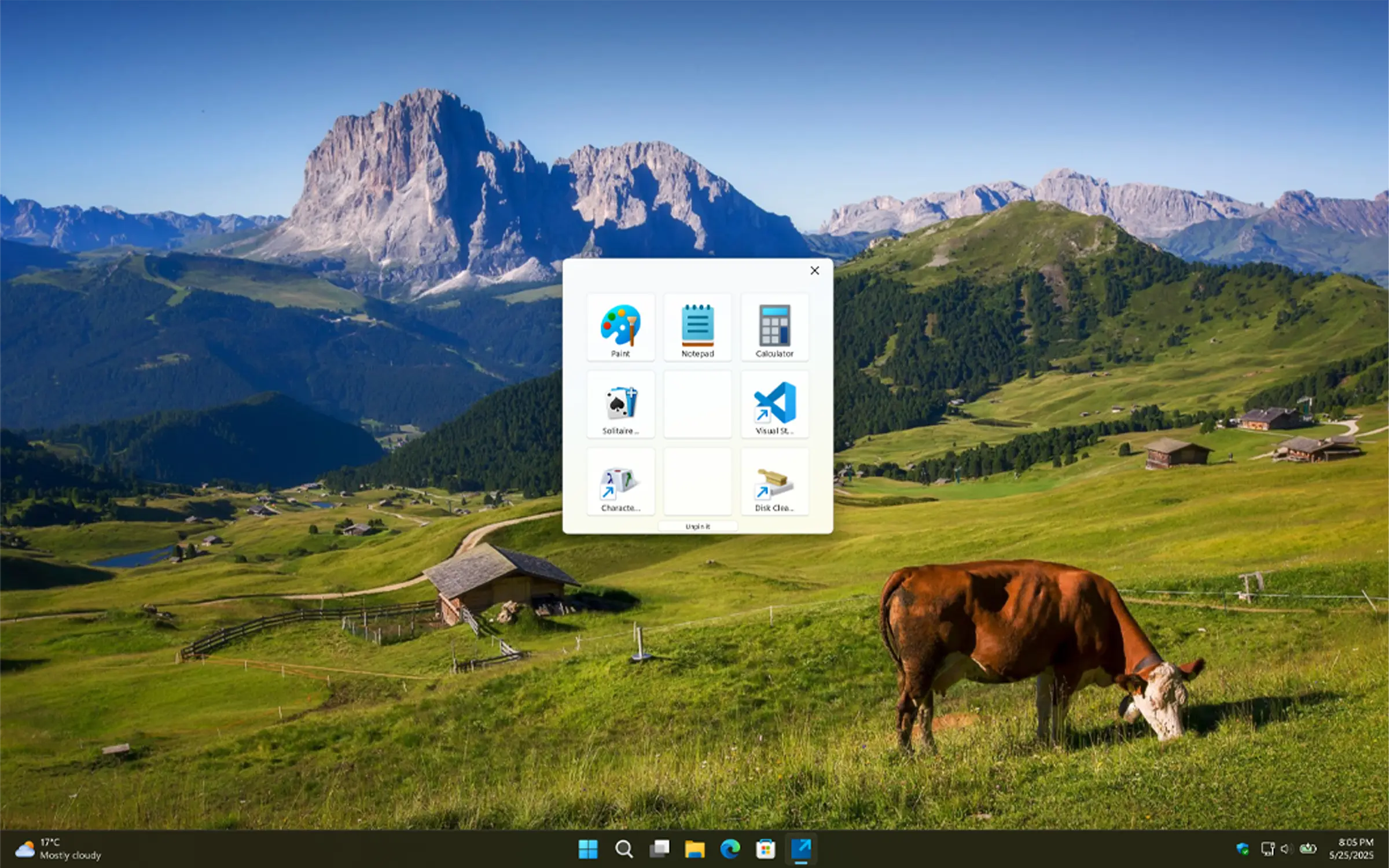 Favorite applications in one panel