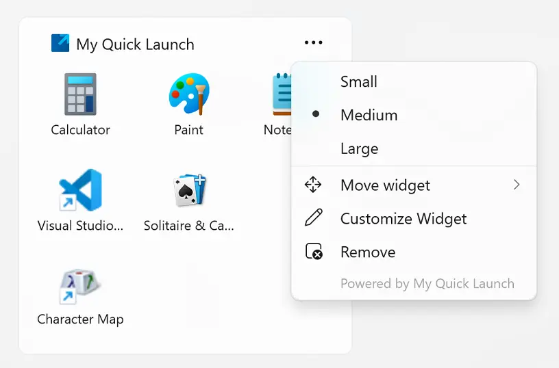 Customize your Windows 11 widget size