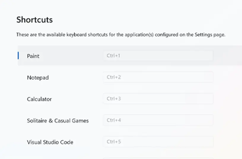 Custom keyboard shortcut