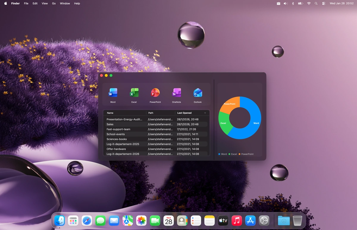 My Recent Documents application window