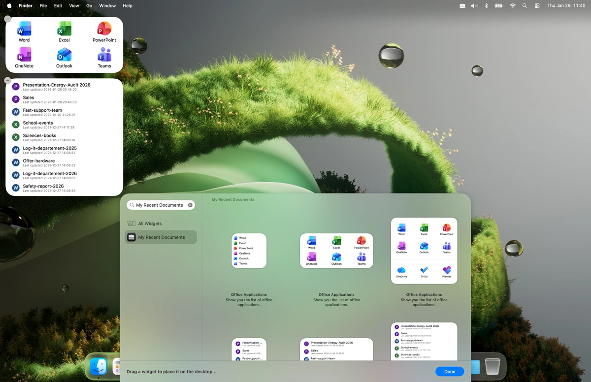 My Recent Documents macOS widgets