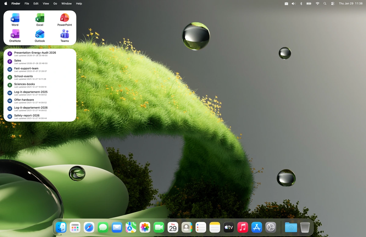 My Recent Documents widget light mode