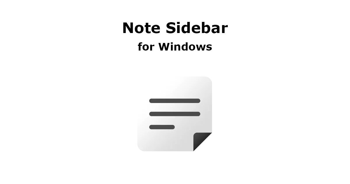 Note Sidebar Widget - Write a Quick Note