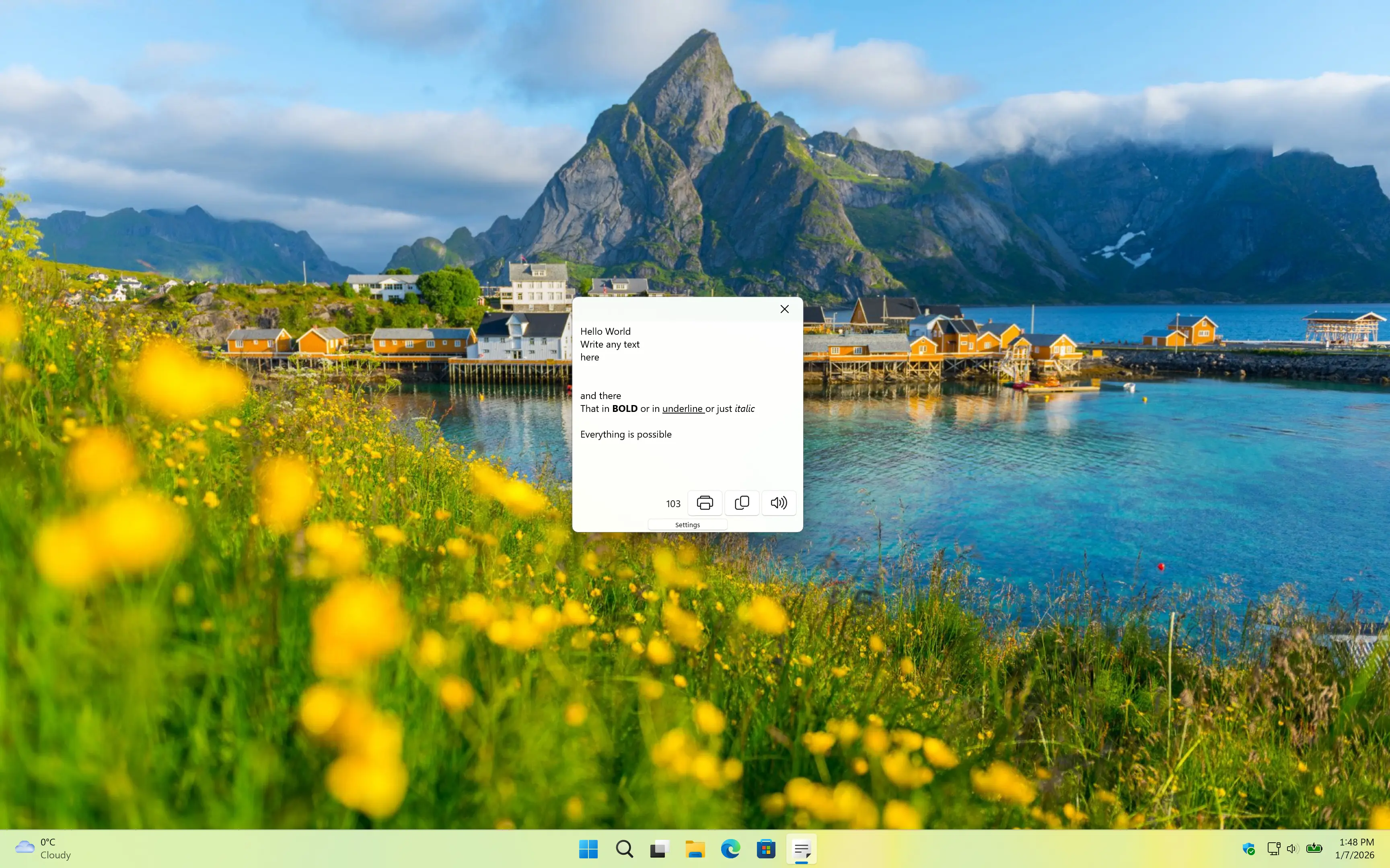 Note Sidebar application window