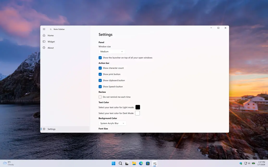 Customize the experience of the Note Sidebar app