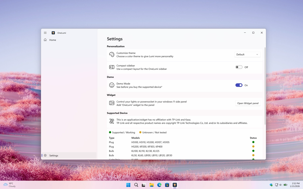 Customize the experience of the OneLumi app