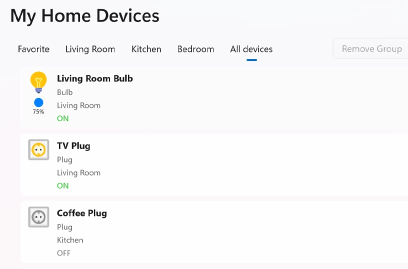 OneLumi assign each new device to a group or category name