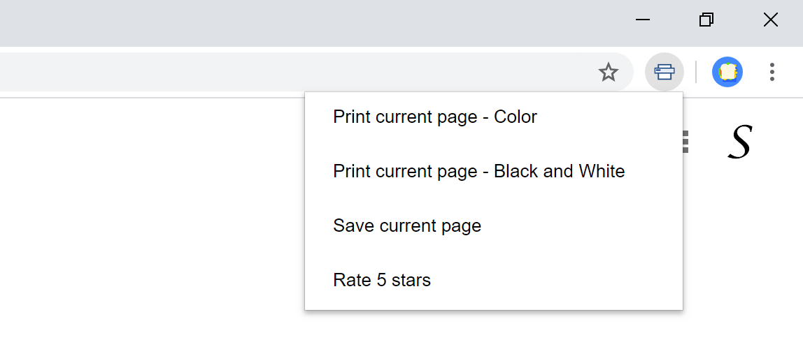 Print Browser Extension - to print and save file
