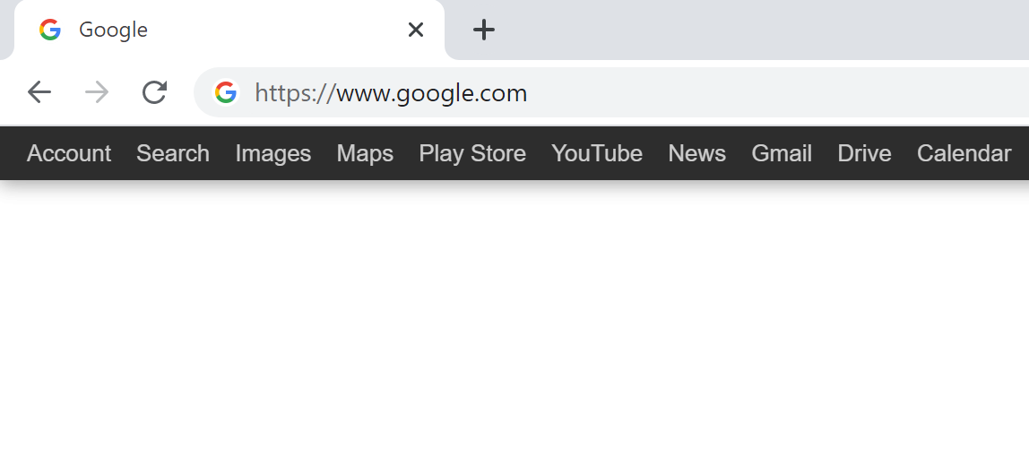 Proper Menubar Chrome extension with the Google bar visible with all his Google Products