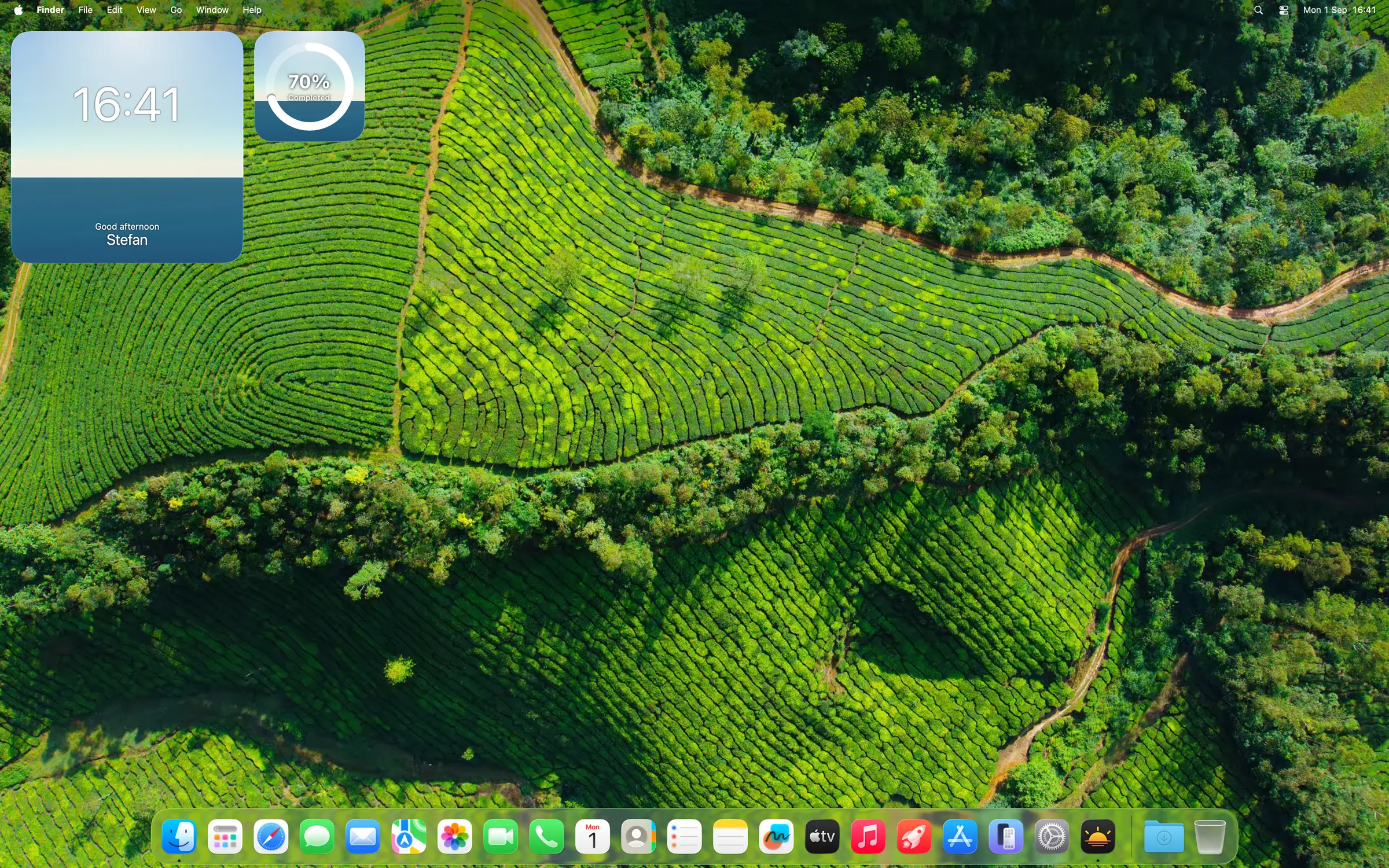 Sunrise widgest on Mac desktop