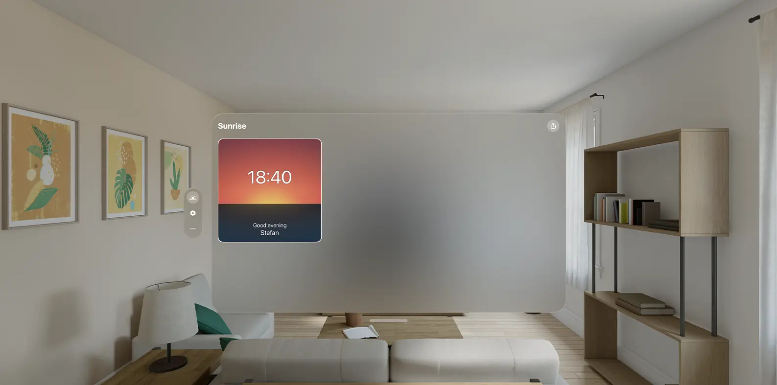 Sunrise widget with a beautiful scenic view of the sunset