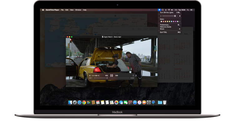 activate zoom safari extension MacBook Pro retina with Turn Off the Lights for Desktop app