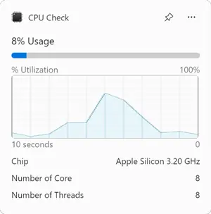 CPU Check widget for Windows 11