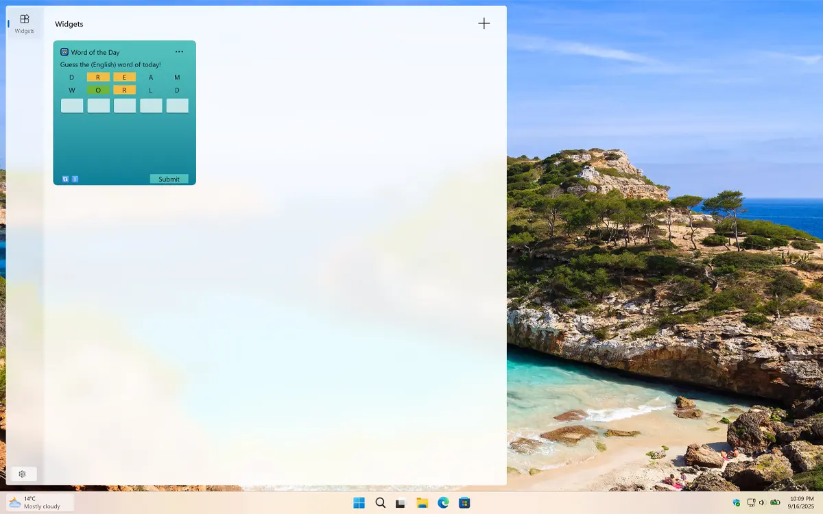 Word of the Day Windows 11 widget
