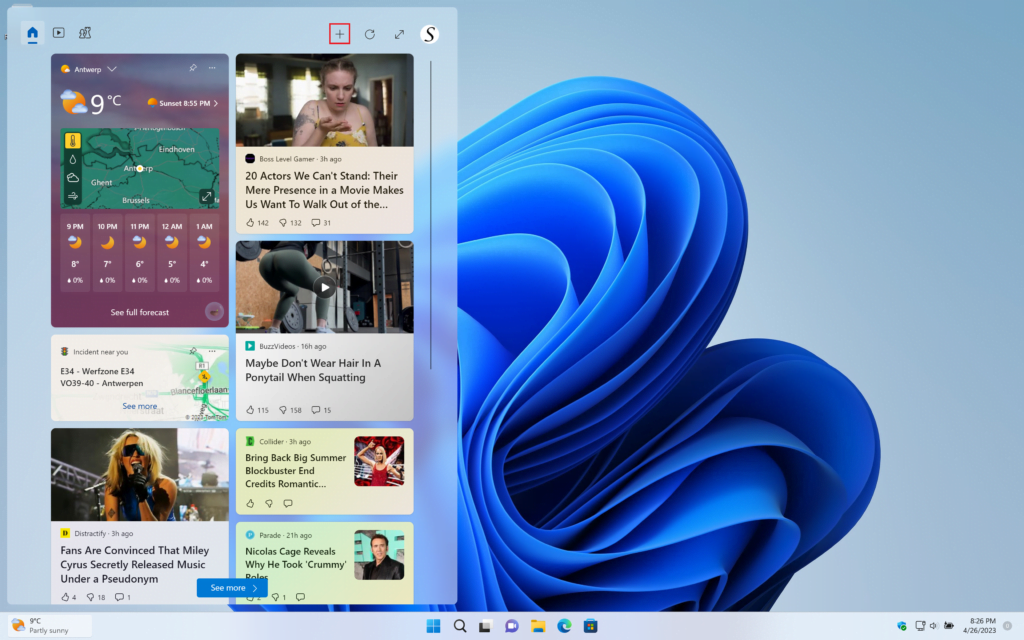 Windows 11 Widget panel