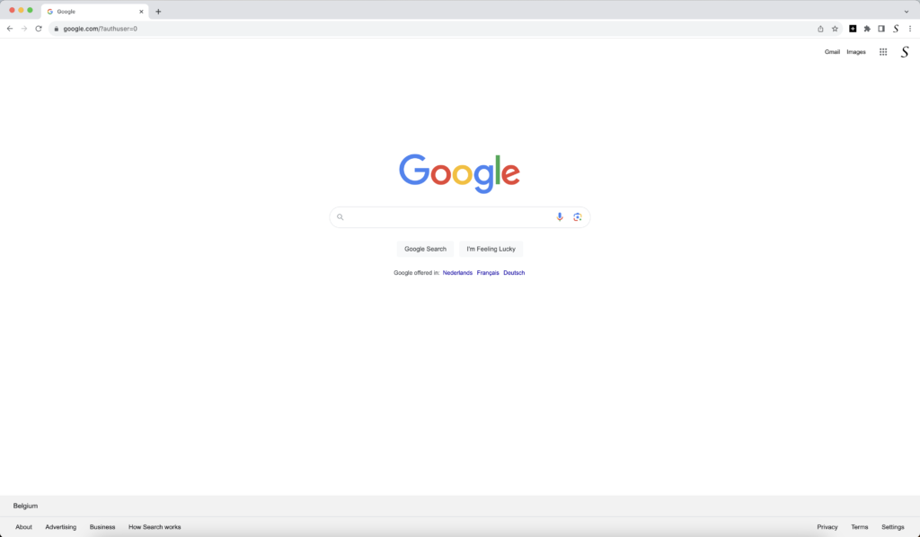 Google.com web page