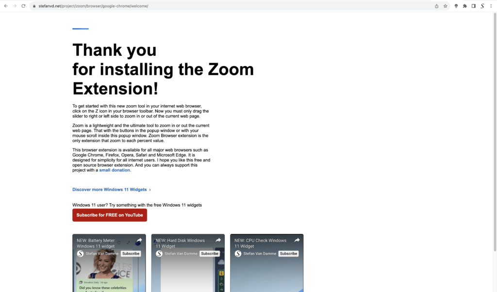 Zoom welcome page